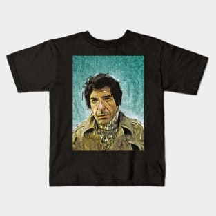 Leonard cohen pop art Kids T-Shirt